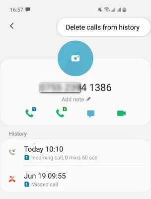 delete call history from android