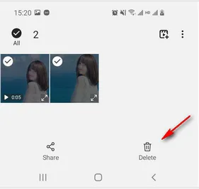 delete photos from android