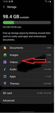 delete video from settings app samsung