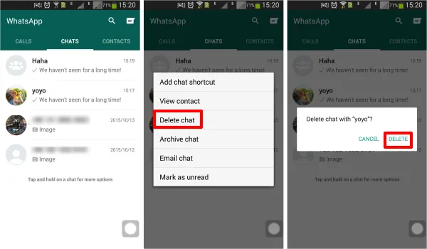 delete whatsapp chat