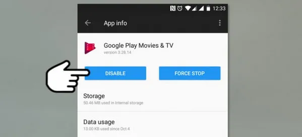 disable android system app