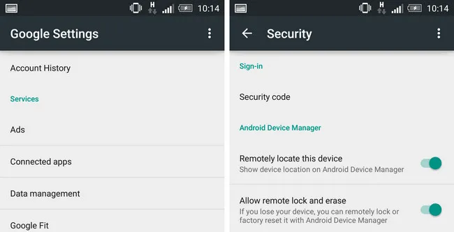 Allow Remote Lock Android