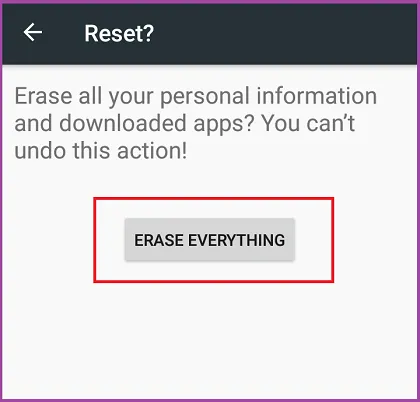 reset sony xperia