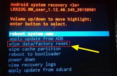 wipe android data in recovery mode